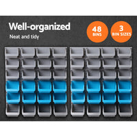 Thumbnail for Giantz 48 Bin Wall Mounted Rack Storage Organiser