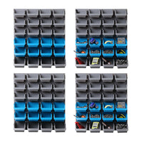 Thumbnail for Giantz 96 Storage Bin Rack Wall-Mounted Tool Parts Garage Shelving Organiser