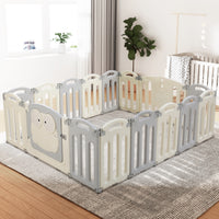 Thumbnail for Keezi Baby Playpen 16 Panels Foldable Toddler Fence Safety Play Activity Centre