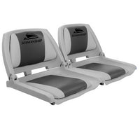 Thumbnail for Seamanship Set of 2 Folding Swivel Boat Seats - Grey & Charcoal