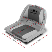 Thumbnail for Seamanship Set of 2 Folding Swivel Boat Seats - Grey & Charcoal