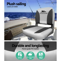 Thumbnail for Seamanship Set of 2 Folding Swivel Boat Seats - Grey