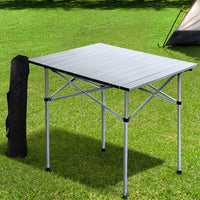 Thumbnail for Weisshorn Roll Up Camping Table Foldable Portable Picnic Garden BBQ Desk 70CM