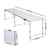 Thumbnail for Weisshorn Camping Table Folding Aluminum Portable BBQ Outdoor 240CM