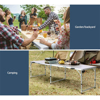 Thumbnail for Weisshorn Camping Table Folding Aluminum Portable BBQ Outdoor 240CM