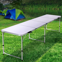 Thumbnail for Weisshorn Camping Table Folding Aluminum Portable BBQ Outdoor 240CM