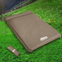 Thumbnail for Weisshorn Double Size Self Inflating Mattress Mat 10CM Thick   Coffee