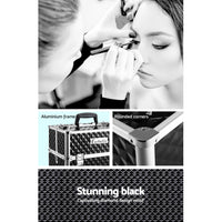 Thumbnail for Embellir Portable Cosmetic Beauty Makeup Case - Diamond Black