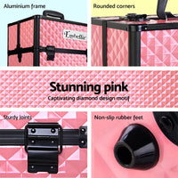 Thumbnail for Embellir Portable Cosmetic Beauty Makeup Case - Diamond Pink