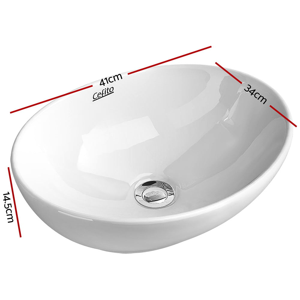 Cefito Ceramic Oval Sink Bowl - White