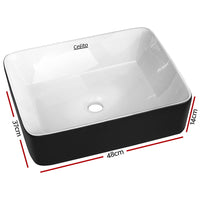 Thumbnail for Cefito Ceramic Bathroom Basin Sink Vanity Above Counter Basins Bowl Black White