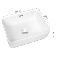 Thumbnail for Cefito Ceramic Rectangle Sink Bowl - White