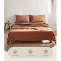 Thumbnail for Cosy Club Sheet Set Cotton Sheets Double Orange Brown