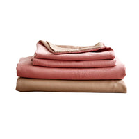 Thumbnail for Cosy Club Washed Cotton Sheet Set Pink Brown Single