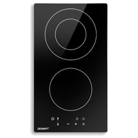 Thumbnail for Devanti Electric Ceramic Cooktop 30cm Kitchen Cooker Cook Top Hob Touch Control 3-Zones