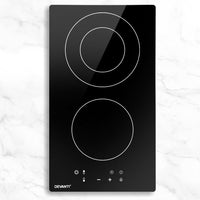 Thumbnail for Devanti Electric Ceramic Cooktop 30cm Kitchen Cooker Cook Top Hob Touch Control 3-Zones