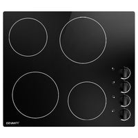 Thumbnail for Devanti Ceramic Cooktop 60cm Electric Kitchen Burner Cooker 4 Zone Knobs Control