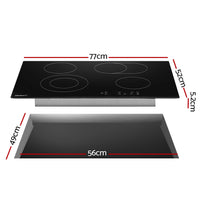 Thumbnail for Devanti Ceramic Cooktop 77cm Electric Cooker 4 6 Burner Stove Hob Touch Control