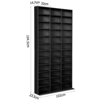 Thumbnail for Artiss Adjustable Book Storage Shelf Rack Unit - Black