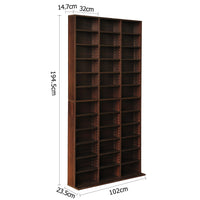 Thumbnail for Artiss Adjustable Book Storage Shelf Rack Unit - Expresso