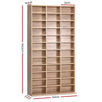 Thumbnail for Artiss 528 DVD 1116 CD Storage Shelf Media Rack Stand Cupboard Book Unit Oak