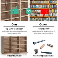 Thumbnail for Artiss 528 DVD 1116 CD Storage Shelf Media Rack Stand Cupboard Book Unit Oak