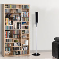 Thumbnail for Artiss 528 DVD 1116 CD Storage Shelf Media Rack Stand Cupboard Book Unit Oak