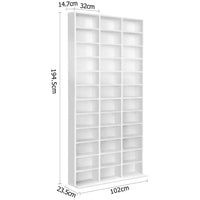 Thumbnail for Artiss Adjustable Book Storage Shelf Rack Unit - White