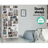 Thumbnail for Artiss Adjustable Book Storage Shelf Rack Unit - White