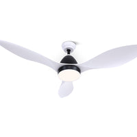 Thumbnail for Devanti Ceiling Fan Light Remote Control Ceiling Fans White 48'' 3 Blades