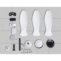 Thumbnail for Devanti Ceiling Fan Light Remote Control Ceiling Fans White 48'' 3 Blades