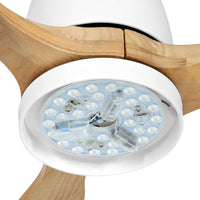 Thumbnail for Devanti 52'' Ceiling Fan LED Light Remote Control Wooden Blades Timer 1300mm