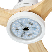 Thumbnail for Devanti 52'' Ceiling Fan LED Light Remote Control Wooden Blades Timer Fans