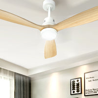 Thumbnail for Devanti 52'' Ceiling Fan LED Light Remote Control Wooden Blades Timer Fans