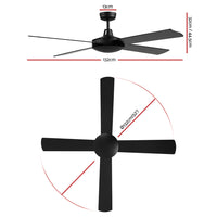 Thumbnail for Devanti 52'' Ceiling Fan w/Remote - Black