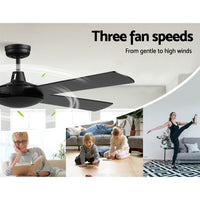 Thumbnail for Devanti 52'' Ceiling Fan w/Remote - Black