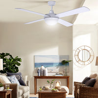 Thumbnail for Devanti 52'' Ceiling Fan w/Light w/Remote Timer - White