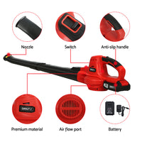 Thumbnail for Giantz 20V Cordless Leaf Blower Garden Lithium Electric Battery Nozzles 2-Speed