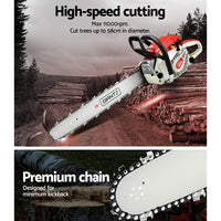 Thumbnail for Giantz 88cc Commercial Petrol Chainsaw E-Start 24 Bar Pruning Chain Saw