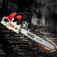 Thumbnail for Giantz Petrol Chainsaw Commercial 52cc E-Start 20 Oregon Bar Pruning Chain Saw