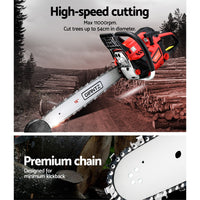 Thumbnail for Giantz Petrol Chainsaw Chain Saw E-Start Commercial 45cc 16'' Top Handle Tree