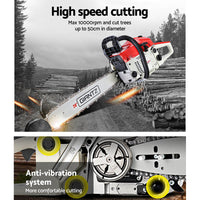 Thumbnail for GIANTZ 52CC Petrol Commercial Chainsaw Chain Saw Bar E-Start Pruning