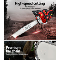 Thumbnail for Giantz Chainsaw 58cc Petrol Commercial Pruning Chain Saw E-Start 22'' Bar Top