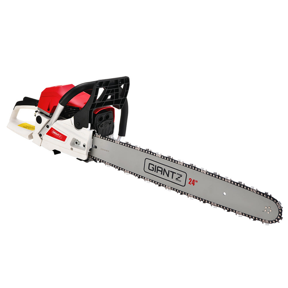 Giantz Petrol Commercial Chainsaw 24" Bar Chain Saw E-Start Tree