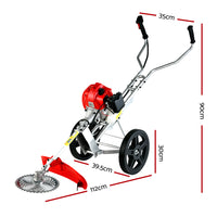 Thumbnail for Giantz 62cc Petrol Brush Cutter Whipper Saw Trimmer 2 Stroke 3-in-1 Wheel