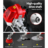 Thumbnail for Giantz 62cc Petrol Brush Cutter Whipper Saw Trimmer 2 Stroke 3-in-1 Wheel