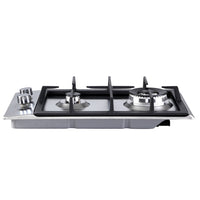 Thumbnail for Devanti Gas Cooktop 30cm Gas Stove Cooker 2 Burner Cook Top Konbs NG LPG Steel