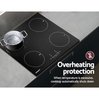 Thumbnail for Devanti Electric Induction Cooktop 60cm Ceramic 4 Zones Stove Cook Top Hot Plate