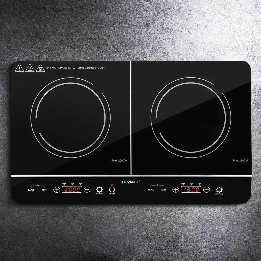 Devanti Electric Induction Cooktop 60cm Portable Kitchen Ceramic Glass Cooker