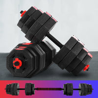 Thumbnail for 40KG 2-in-1 Dumbbell Barbell Set Adjustable Dumbbells Weights Home Gym Fitness